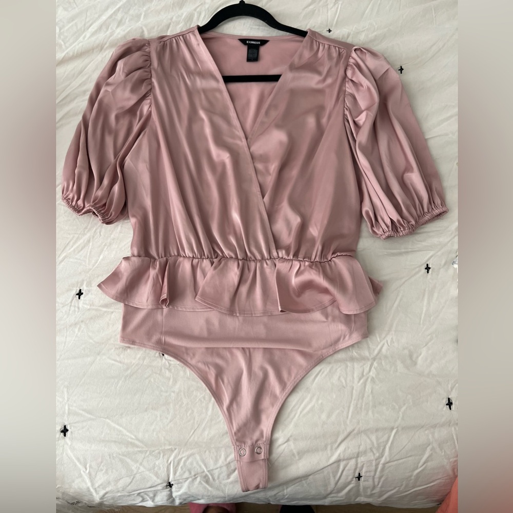 Express satin peplum blouse